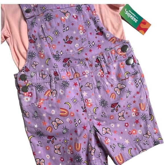365 Kids Garanimals Girls Size 10  Shortall Purple Pink Set 2-Piece shorts shirt - Picture 10 of 14